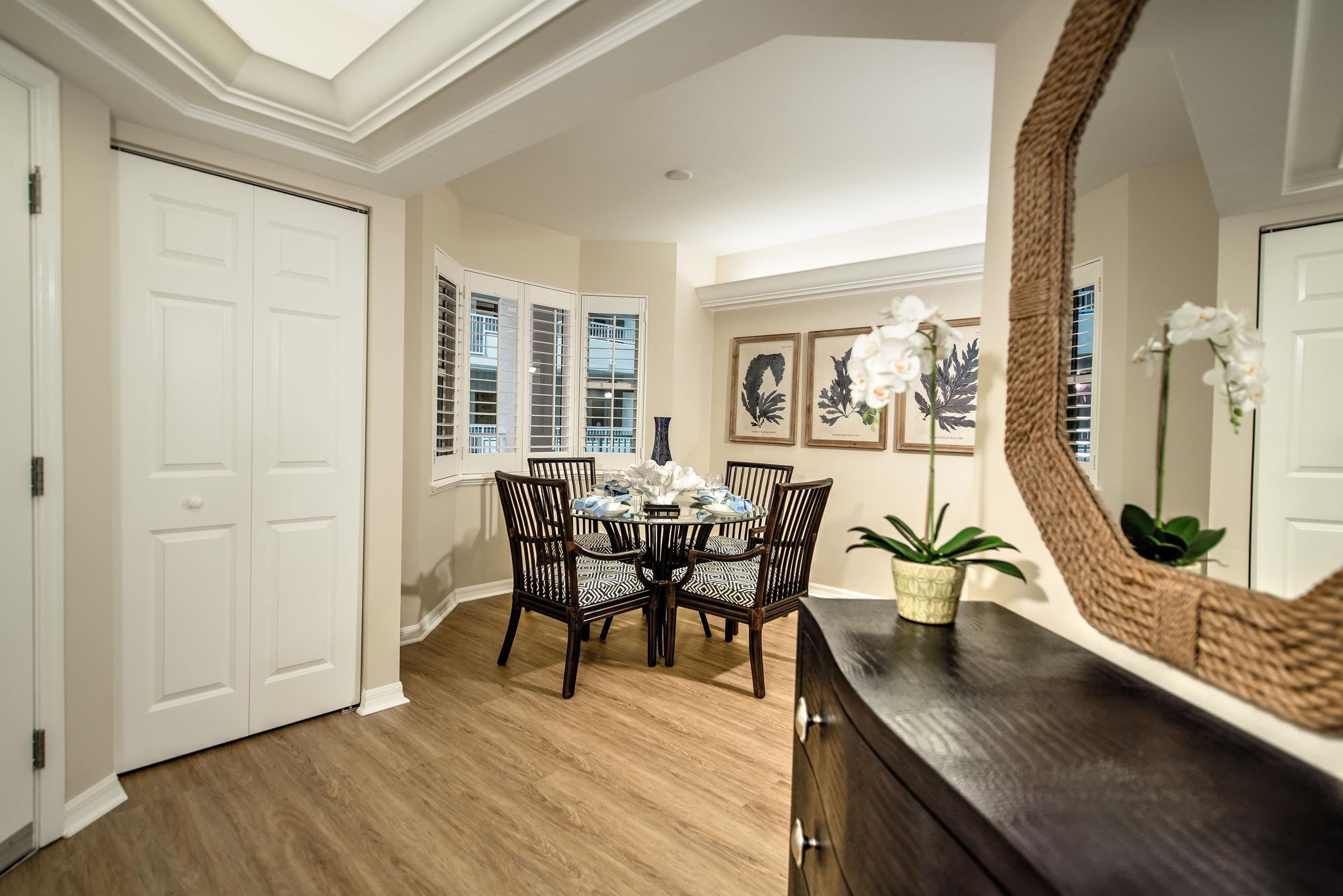 The breakfast nook at Lakewood Model Home at Shell Point Retirement Community