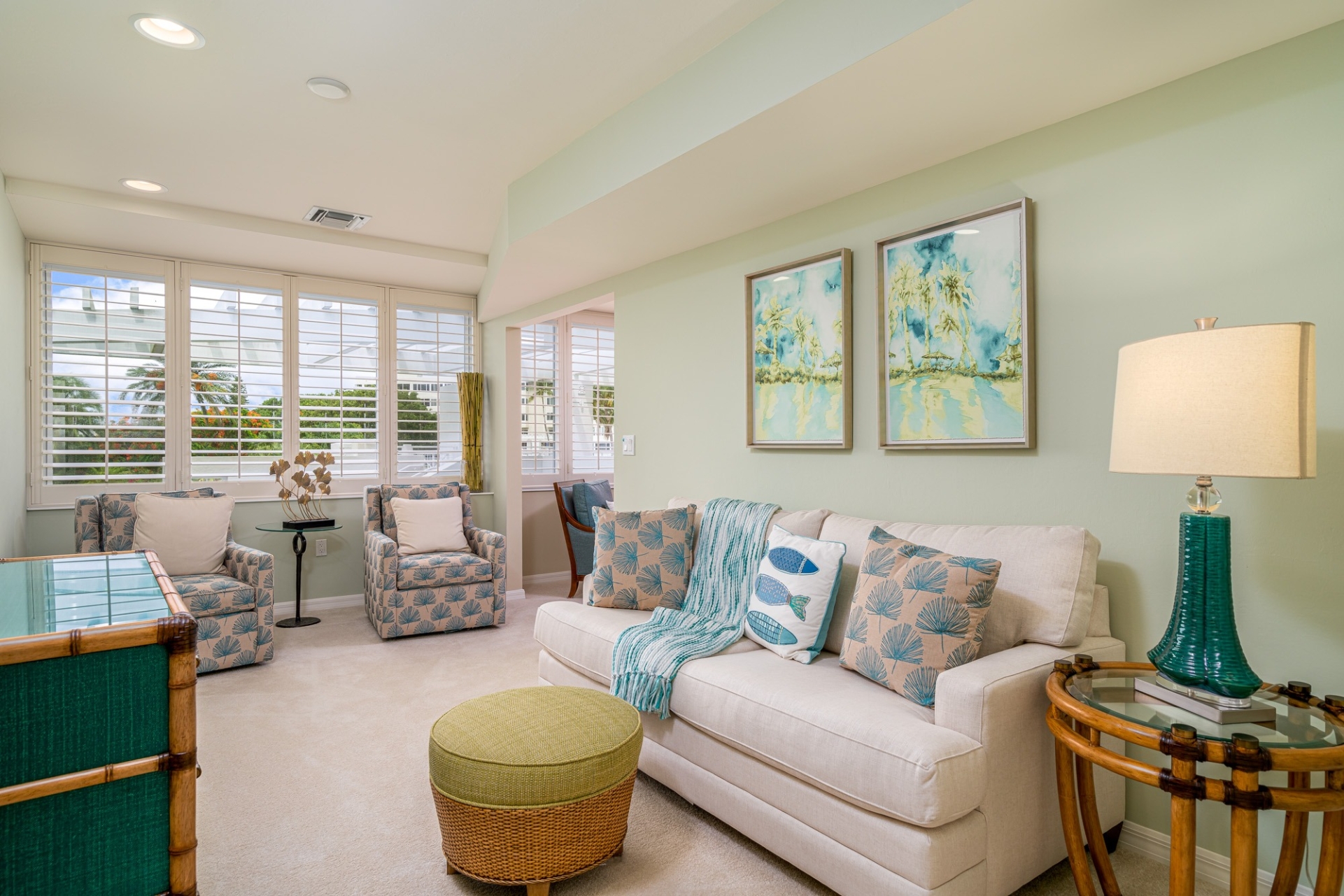 The den at the Junonia Model Home at Shell Point Retirement Community