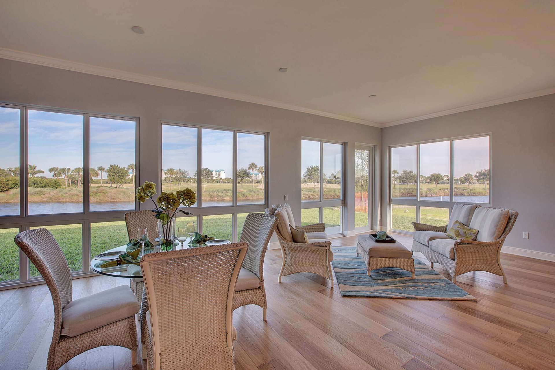 The enclosed lanai in the Sanibel Model Home at Shell Point Retirement Community