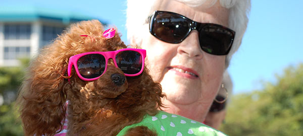 Old women posing with her pet, Ft myers, FL