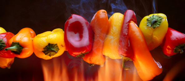 Fresh vegetables getting cooked in high flame, Ft Myers, FL