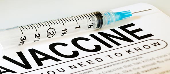 The poster of vaccine with syringe