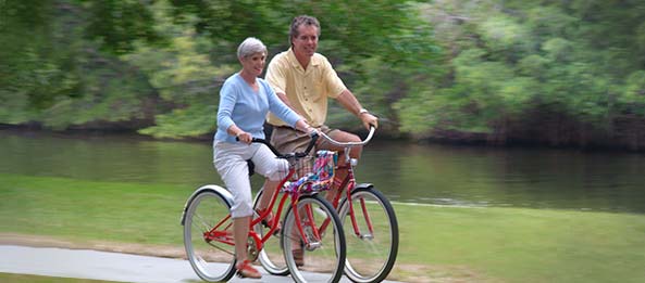 The Old couples cycling together at Ft Myers.