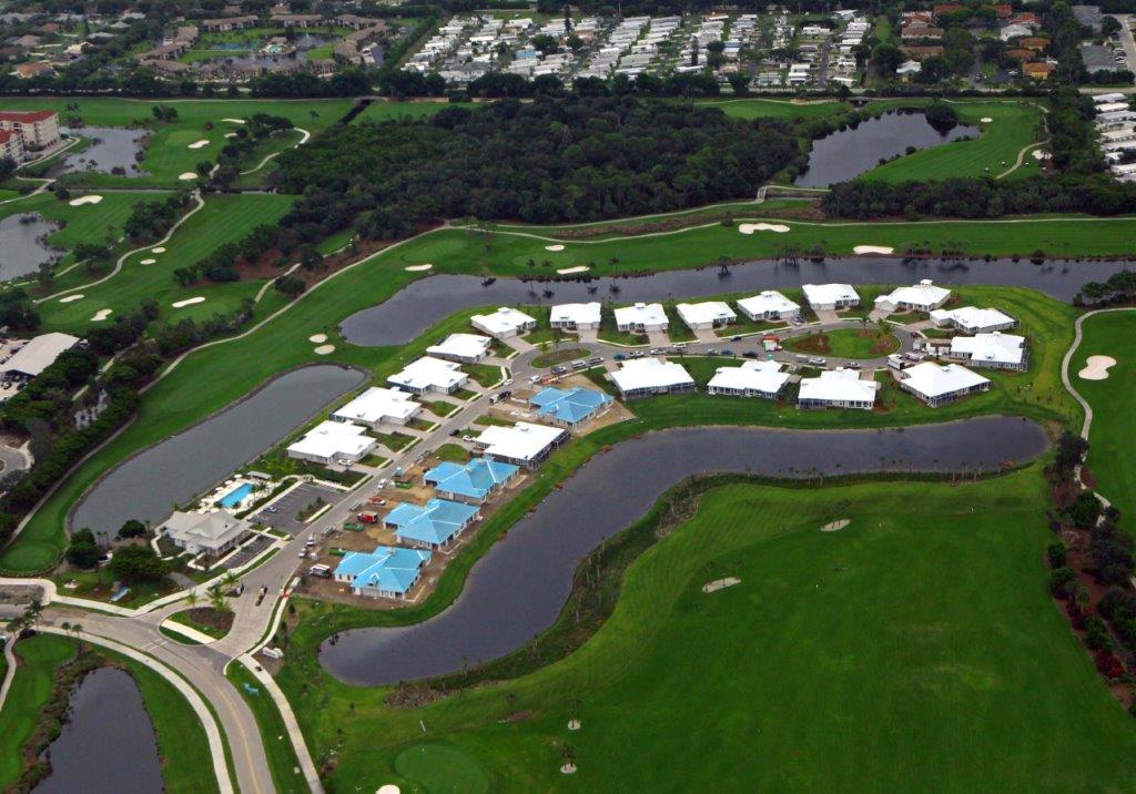 An aerial view shows the progress of The Enclave at Shell Point as new residents begin moving into the first completed homes.  