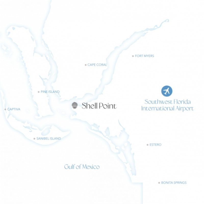 The Map pointing out the location of Shell Point in Fort Myers, FL