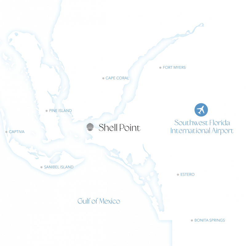 Outline of Shell Point location Outline of Shell Point location
