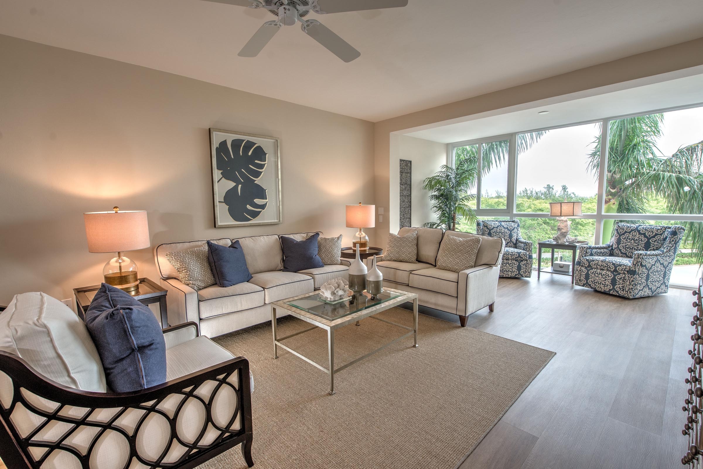 The living room at the Lakewood Model Home at Shell Point Retirement Community