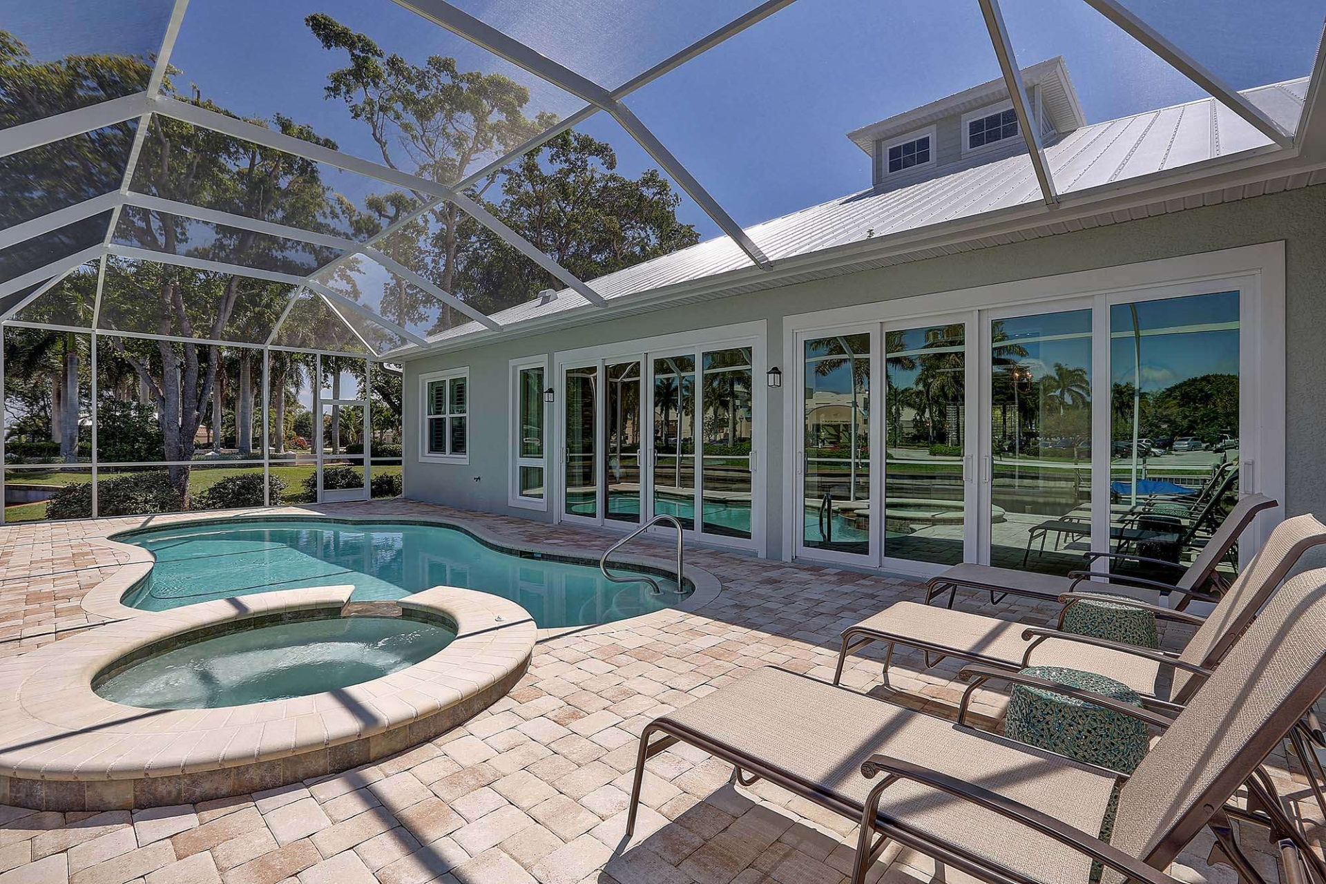 The pool in the Boca Grande model home at Shell Point Retirement Community
