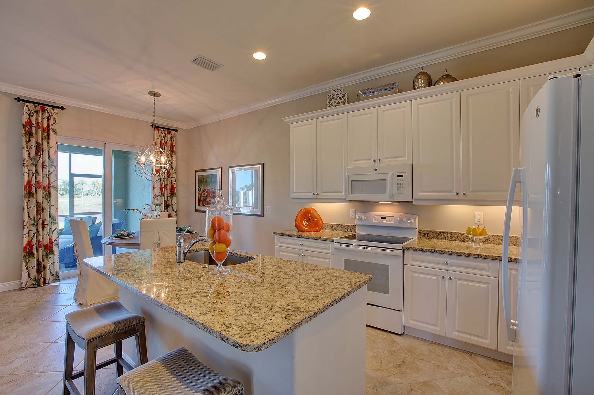 The kitchen in the Captiva Model Home at Shell Point Retirement Community