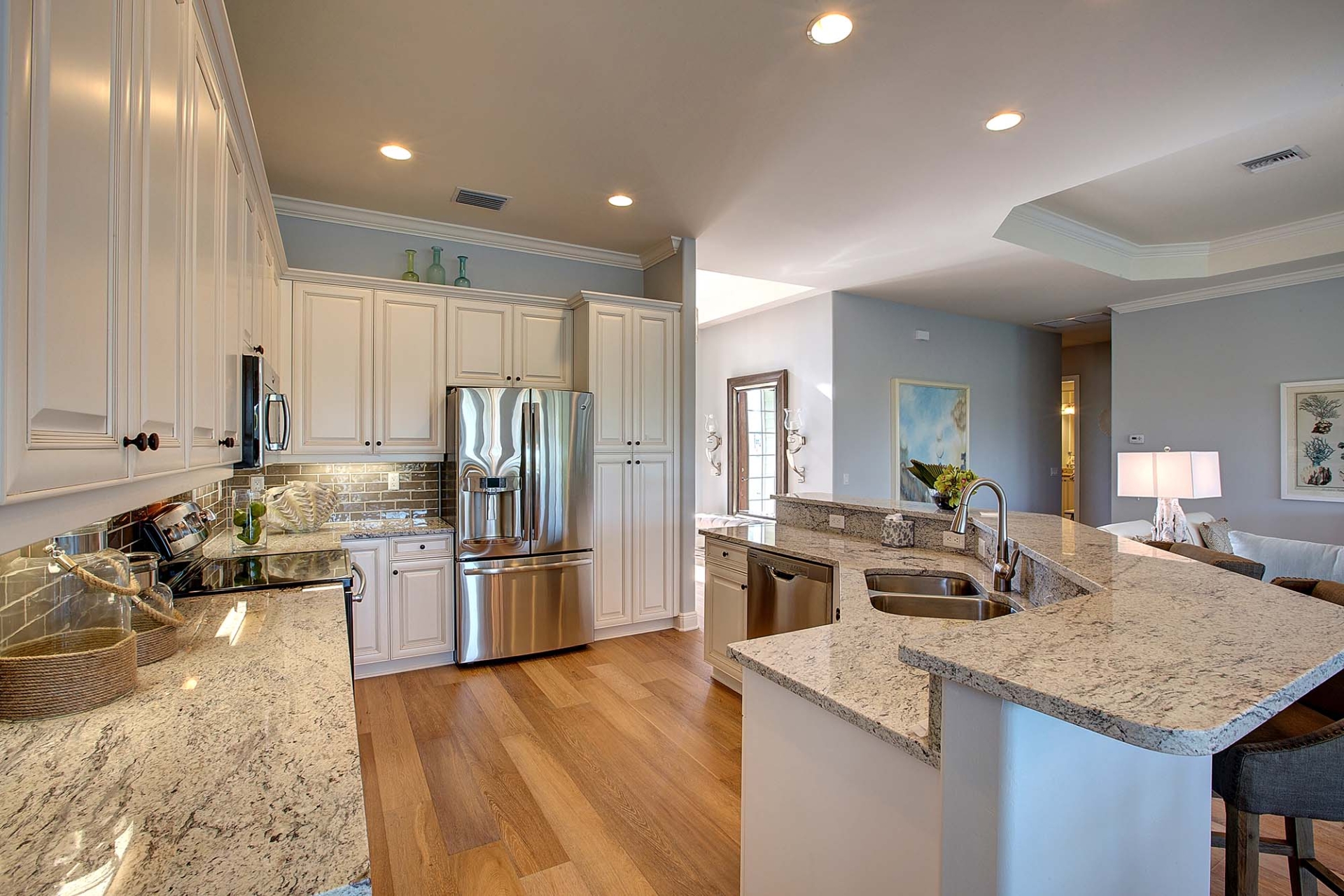 The kitchen in the Sanibel Model Home at Shell Point Retirement Community