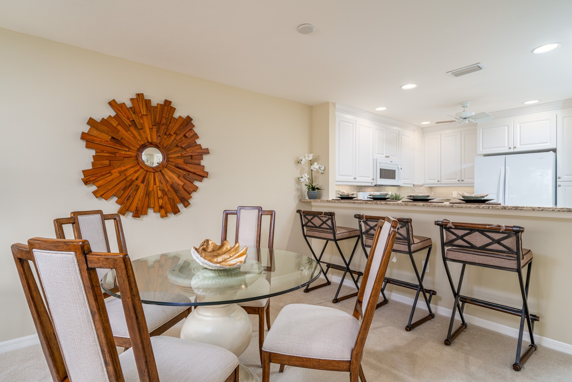 The dining room at the Junonia Model Home at Shell Point Retirement Community