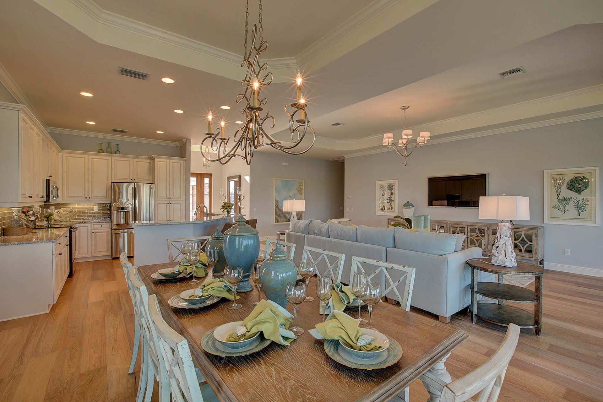 The dining room in the Sanibel Model Home at Shell Point Retirement Community