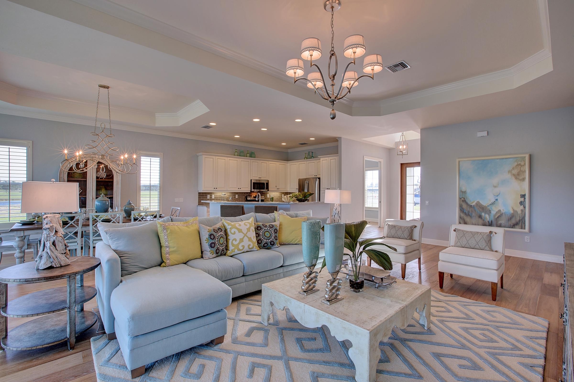 The living room in the Sanibel Model Home at Shell Point Retirement Community
