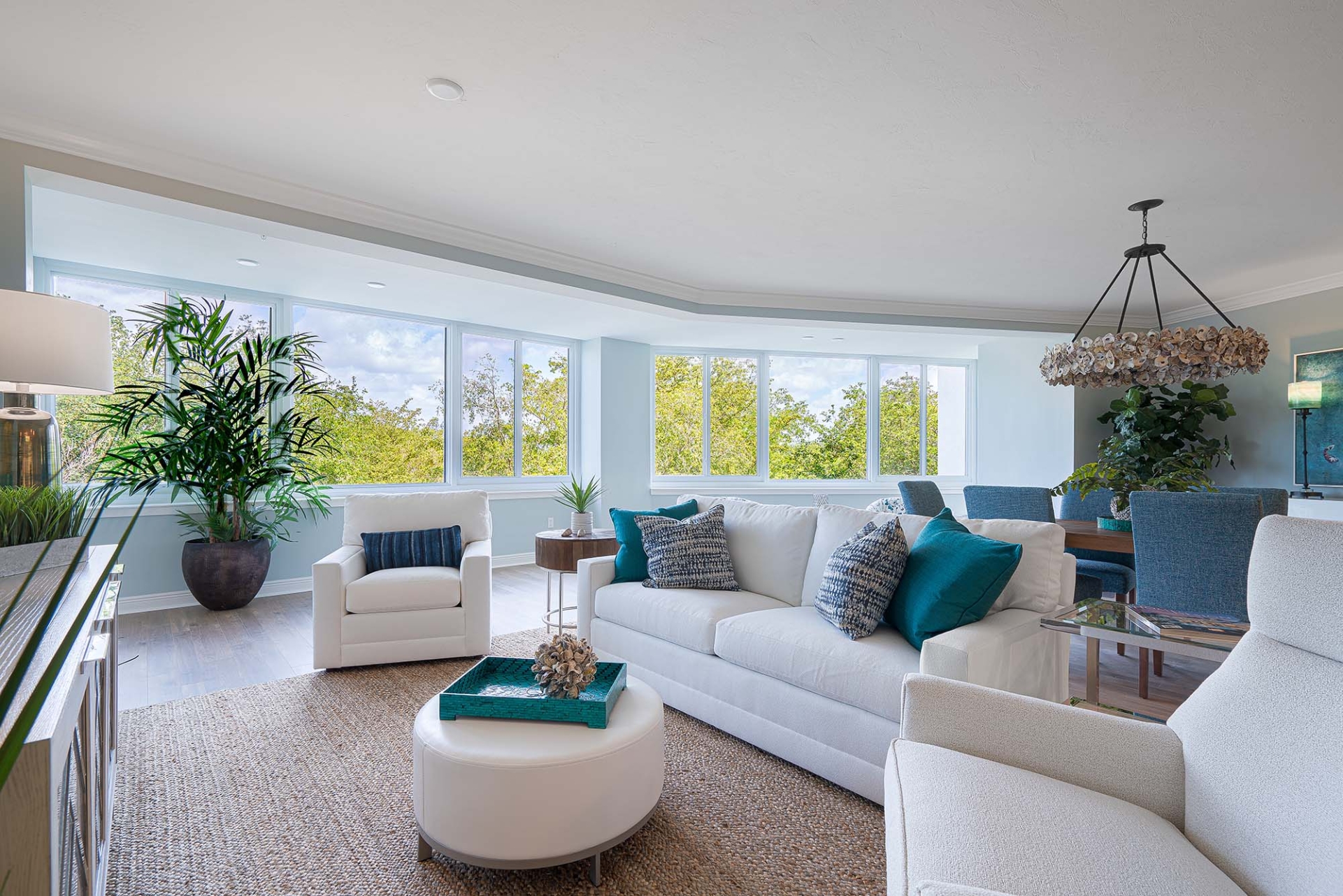 The living room in the Rosemont Model Home at Shell Point Retirement Community